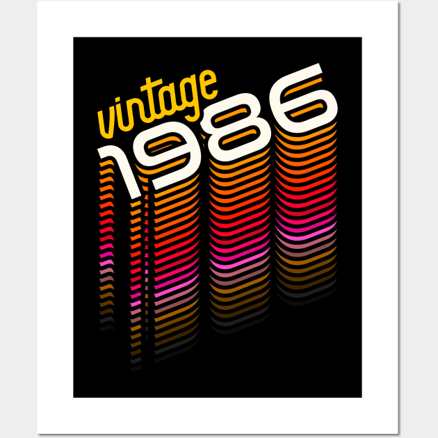 Vintage Made in 1986 ))(( Retro Birthday Year Gift Wall Art by darklordpug